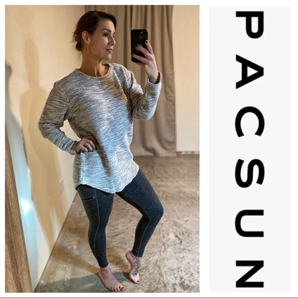 PacSun Sweater Tunic Athleisure Grey Top Medium Long Length Lounge - Picture 1 of 9